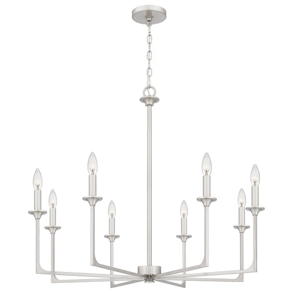 Quoizel Prescott Chandelier 8 Lights Brushed Nickel. PRC5032BN - main